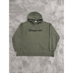 Snap On Tools Pullover Hoodie Sweatshirt Black White Mens Size L